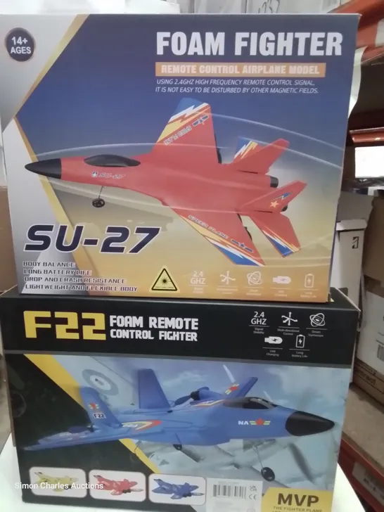 TWO FOAM REMOTE CONTROL MODEL FIGHTER PLANES