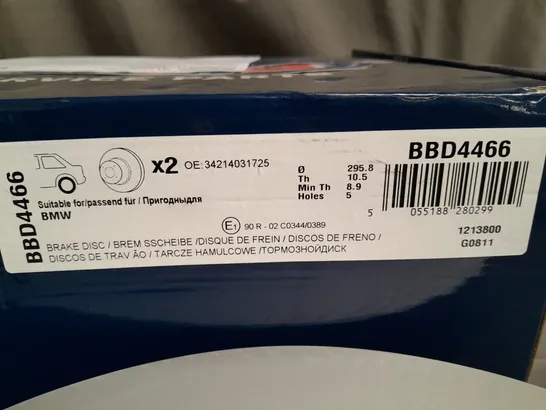 BOXED BORG AND BECK BRAKE DISCS FOR BMW - BBD4466