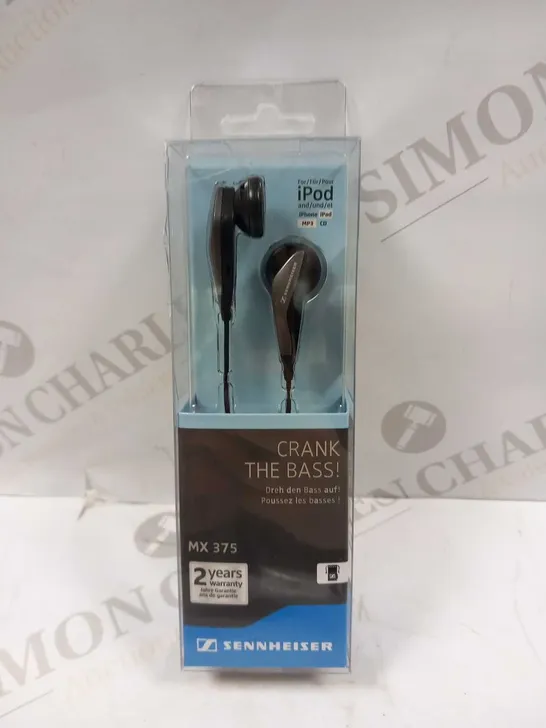 BOXED SENNHEISER CRANK THE BANK MX 375 IN EAR HEADPHONES