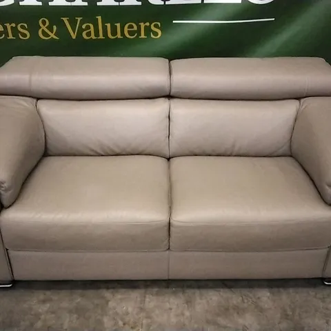 QUALITY ITALIAN DESIGNER MELO LOVESEAT MUD LEATHER