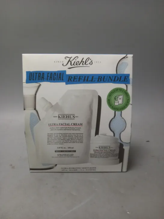 KIEHL'S ULTRA FACIAL REFILL BUNDLE 150ML REFILL POUCH AND 50ML POT OF CREAM