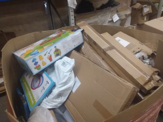 LARGE PALLET OF ASSORTED ITEMS TO INCLUDE TODDLER TOYS, LAVA LAMPS, YOGA MATS, DOG BEDS, ETC
