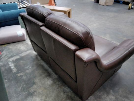QUALITY 2 SEATER BROWN FAUX LEATHER RECLINER SOFA 