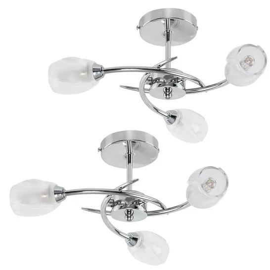 BOXED DERR GLASS SEMI FLUSH MOUNT - SET OF 2