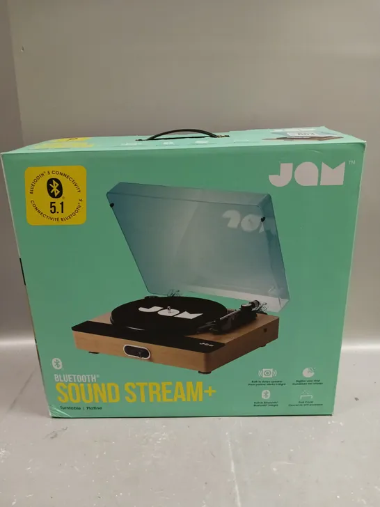 BOXED JAM SOUND STREAM+ BLUETOOTH ENABLED TURNTABLE 