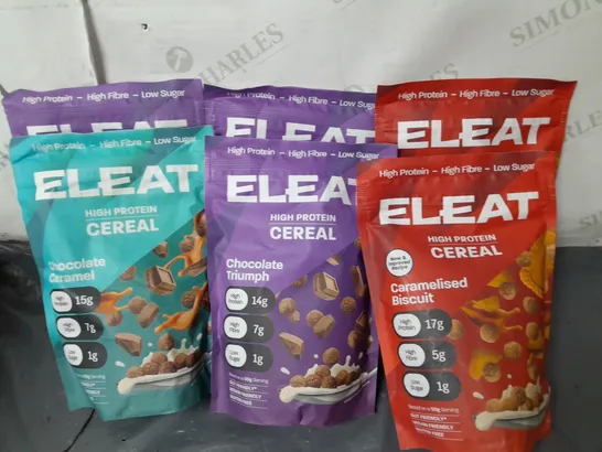 LOT OF 6 PACKS OF ELEAT HIGH PROTEIN CEREAL - VARIOUS FLAVOURS