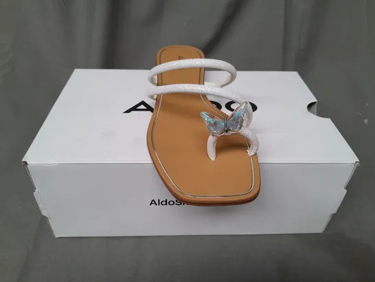 BOXED PAIR OF ALDO GARBERIA SANDALS W. BUTTERFLY DETAIL UK SIZE 7