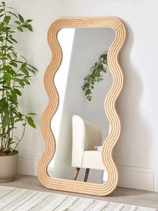 WIGGLE WOODEN LEANER MIRROR - COLLECTION ONLY - GLASS