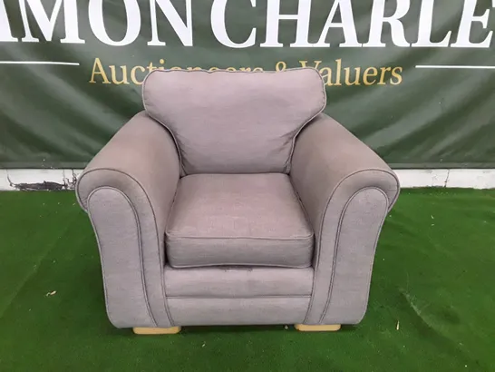 DESIGNER ARMCHAIR - GREY FABRIC