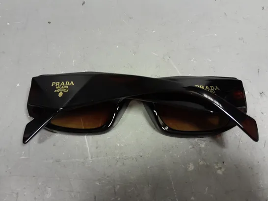 PRADA SPR17WS BROWN FRAMED LOGO SUNGLASSES 