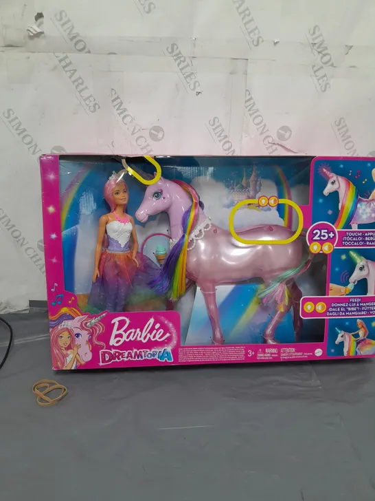 BARBIE DREAMTOPIA MAGICAL LIGHTS UNICORN TOUCH ACTIVATE DOLL 