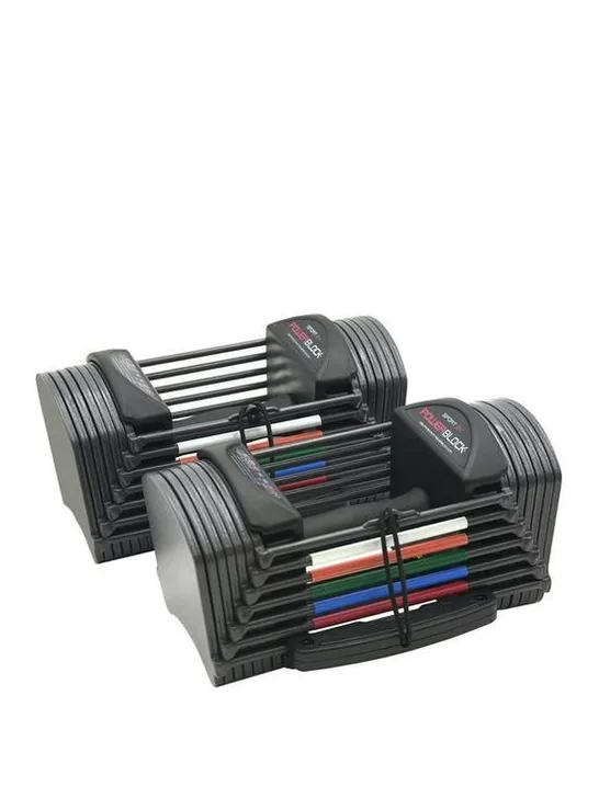 BOXED POWERBLOCK SPORT 90 EXP STAGE 1 ADJUSTABLE DUMBELLS 5-50LBS (2 BOXES)