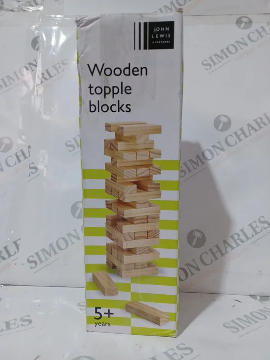 BOXED JOHN LEWIS WOODEN TOPPLE BLOCKS