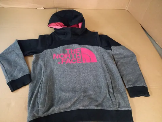 THE NORTH FACE GIRLS GREY/BLACK HOODIES - M