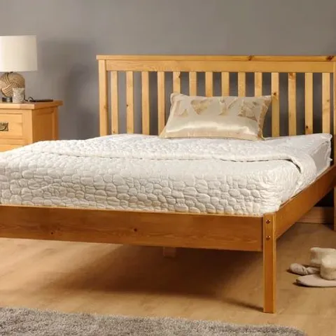 BOXED ALOIS BED FRAME DOUBLE - CARAMEL 