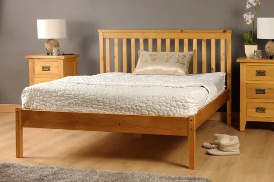 BOXED ALOIS BED FRAME DOUBLE - CARAMEL 