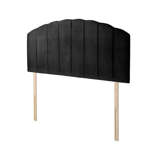 BOXED MERLIN UPHOLSTERED HEADBOARD IN BLACK - FOR 135CM BEDS (1 BOX)