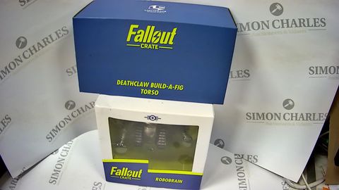 2 ASSORTED FALLOUT CRATE PRODUCTS TO INCLUDE; DEATHCLAW BUILD A FIG TORSO AND ROBOBRAIN
