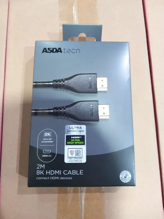 APPROXIMATELY 20 BOXES OF 4 BRAND NEW TECH 2M 8K HDMI CABLES