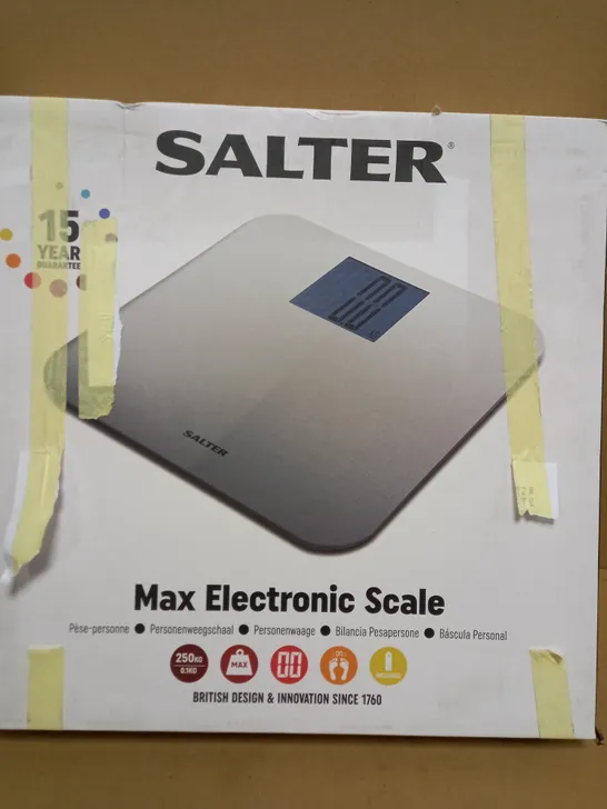 BOXED SALTER MAX ELECTRONIC PERSONAL SCALE 