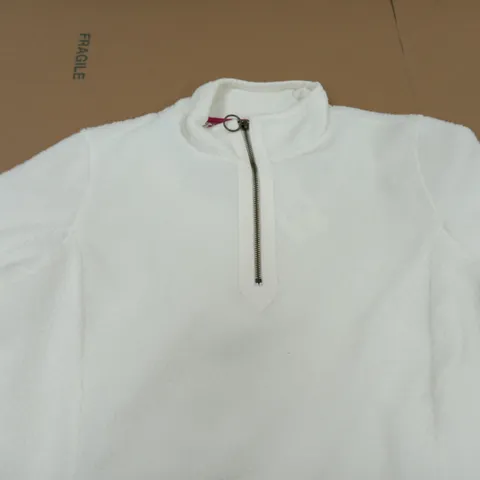 JOULES QUARTER ZIP FLEECE CREAM SIZE 16