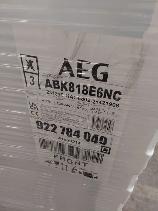 AEG INTEGRATED UPRIGHT 177CM FREEZER MODEL ABK818E6NC RRP £1000