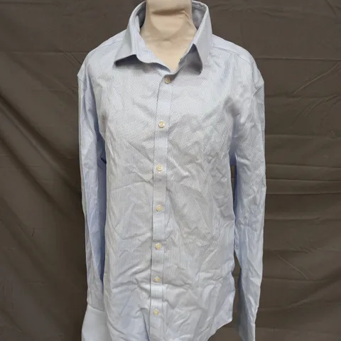 CHARLES TYRWHITT LIGHT BLUE & WHITE SLIM FIT SHIRT - 16INCH NECK - 89CM