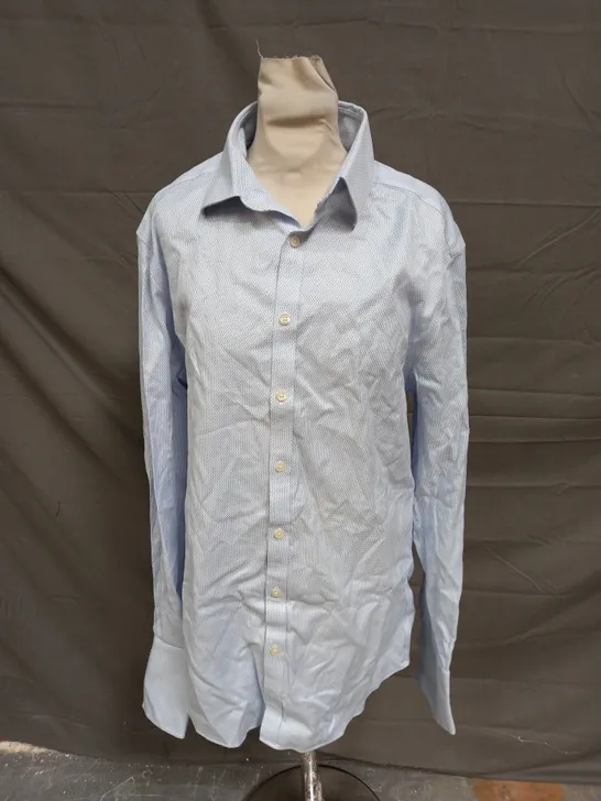 CHARLES TYRWHITT LIGHT BLUE & WHITE SLIM FIT SHIRT - 16INCH NECK - 89CM