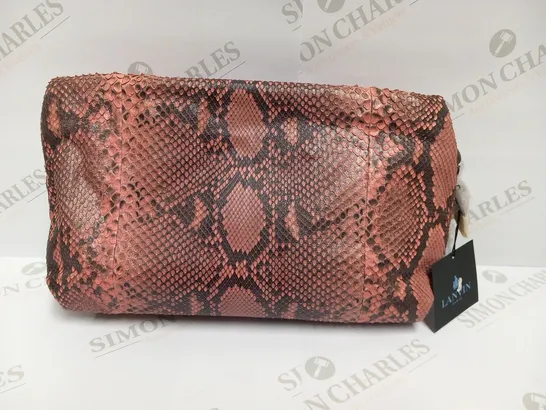 LANVIN PARIS AMALIA SMALL CLUTCH IN PYTHON PINK