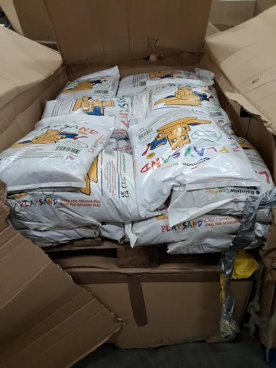 PALLET CONTAINING 15KG BAGS OF RAINBOW ECO PLAY SAND