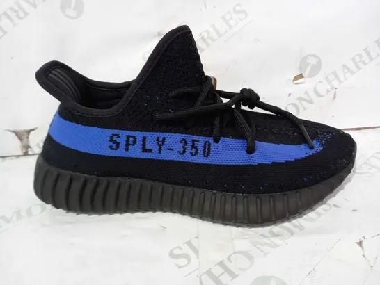 BOXED PAIR OF ADIDAS YEEZY BOOST 350 V2 SHOES IN BLACK/BLUE UK SIZE 5