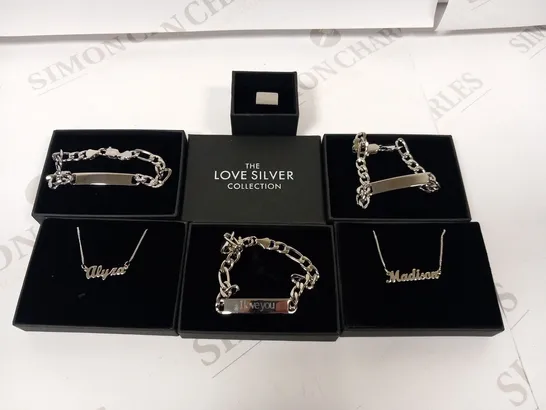 8 ITEMS OF ASSORTED LOVE SILVER COLLECTION JEWELLERY RRP £270