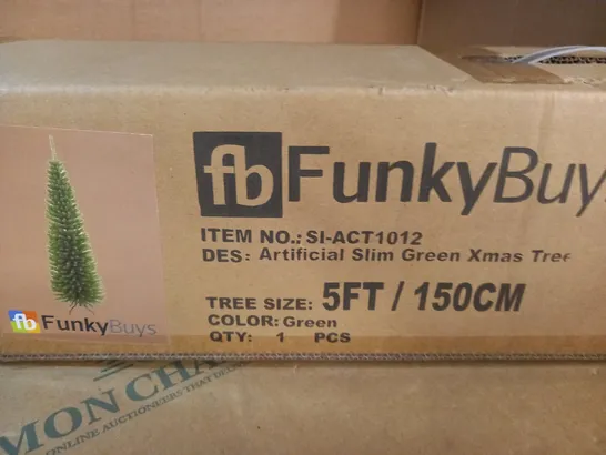 BOXED 5FT ARTIFICIAL SLIM GREEN XMAS TREE 