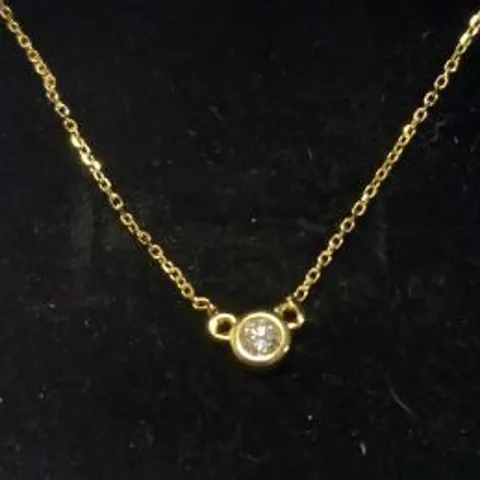 14CT YELLOW GOLD INTEGRATED DIAMOND PENDANT ON A CHAIN