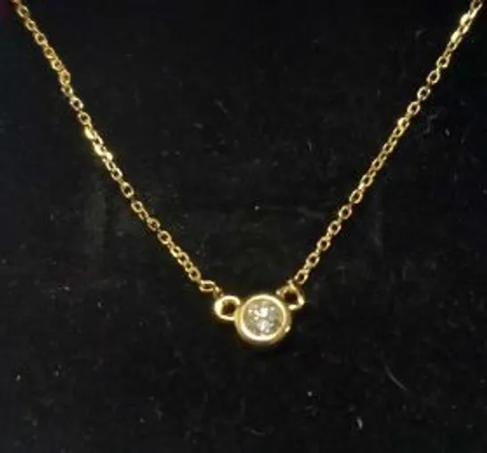 14CT YELLOW GOLD INTEGRATED DIAMOND PENDANT ON A CHAIN