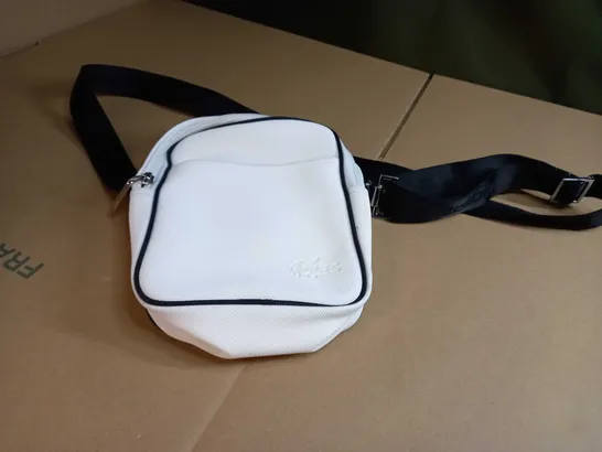 LACOSTE WHITE/BLACK LOGO CROSS BODY BAG