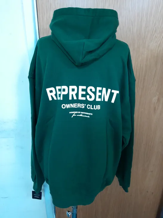 REPRESENT OWNER'S CLUB JERSEY HOODIE IN RACING GREEN SIZE XL