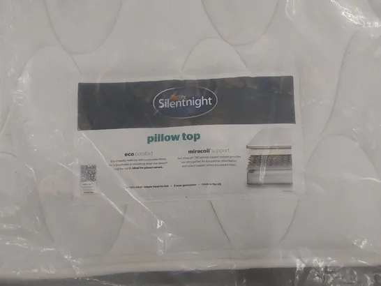 QUALITY BAGGED SILENTNIGHT MIRACOIL PILLOWTOP 3FT SINGLE MATTRESS 