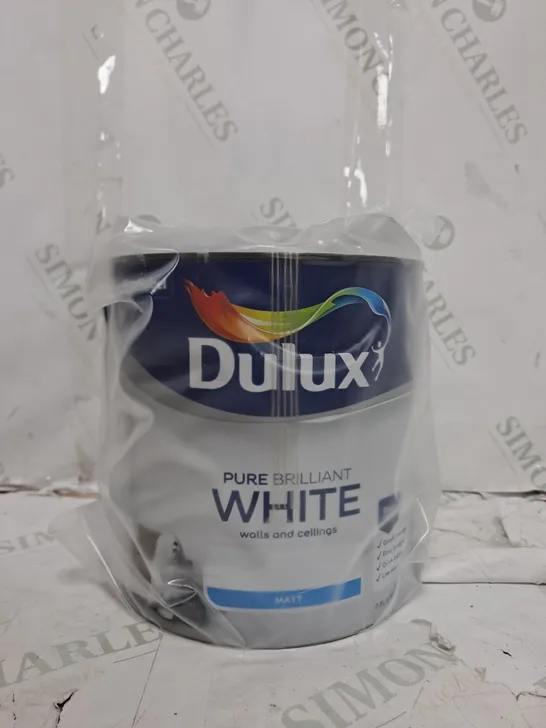 DULUX PURE BRILLIANT WHITE MATT EMULSION PAINT, 2.5L - COLLECTION ONLY 