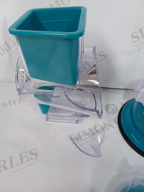 COOK'S ESSENTIALS SPEED GRATER & SLICER WITH SUCTION BASE IN TEAL