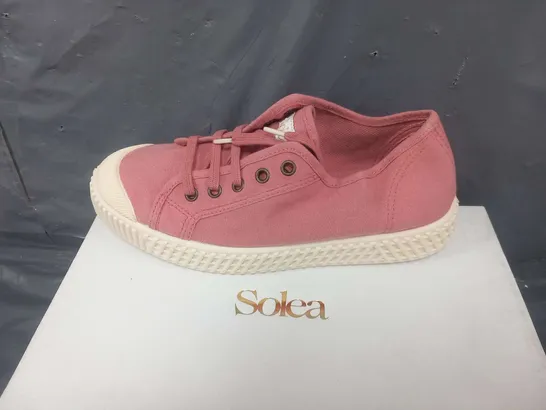 BOXED SOLEA BUMP PALE PINK CANVAS SNEAKERS SIZE 36