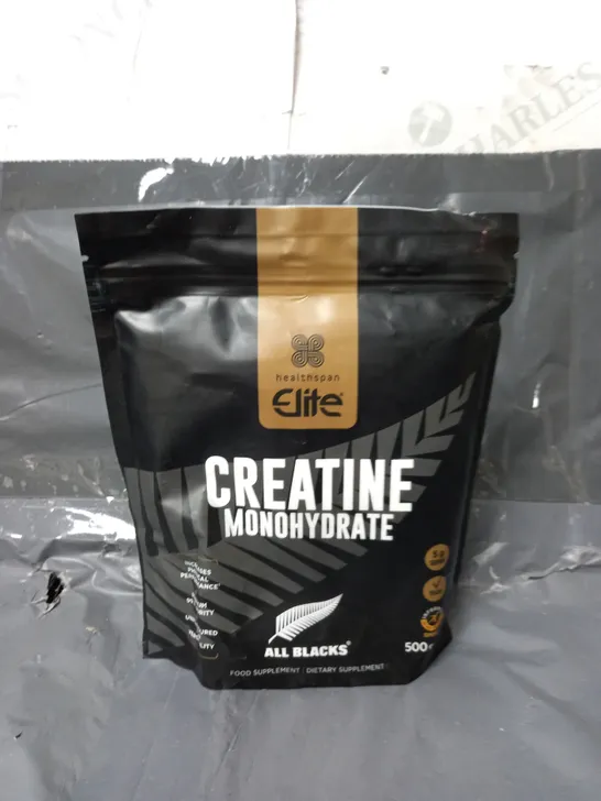 SEALED HEALTHSPAN ELITE CREATINE MONOHYDRATE ALL BLACKS 500G