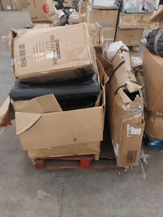 PALLET OF ASSORTED INCOMPLETE FURNITURE AND HOUSEHOLD ITEMS 