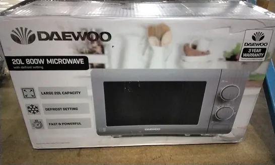 BOXED 20L 800W DAEWOO COUNTERTOP MICROWAVE 