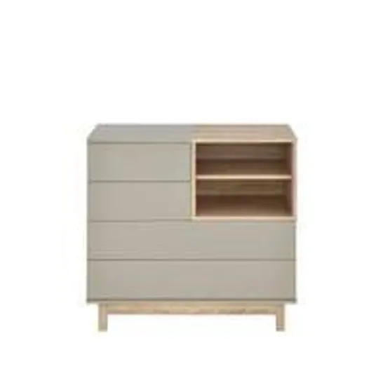 BOXED GRADE 1 KYOTO 4 DRAWER CHEST GREY/OAK (1 BOX)