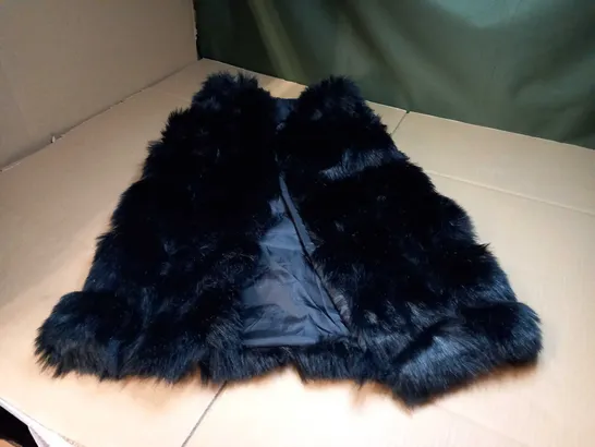 DESIGNER BLACK FAUX FUR GILET