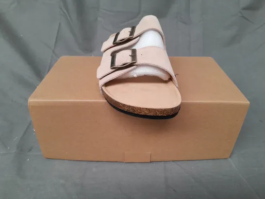 BOXED PAIR OF EVELLYHOOTD OPEN TOE SANDALS IN BEIGE EU SIZE 40