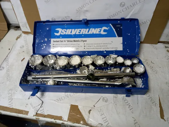 SILVERLINE SOCKET SET 3/4INCH DRIVE METRIC