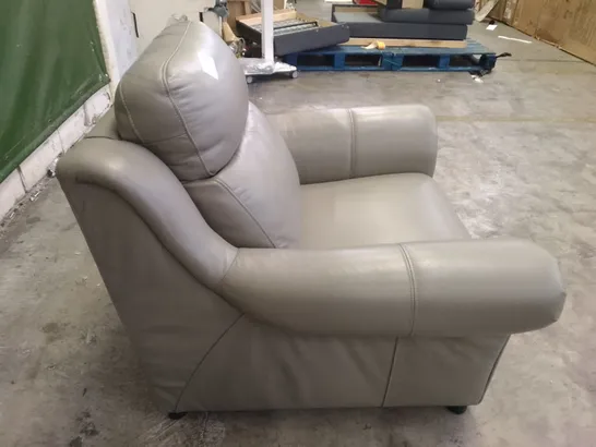 QUALITY DESIGNER ARMCHAIR - OLIVE LEATHER