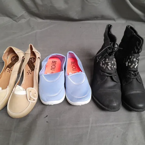 APPROXIMATELY 15 PAIRS OF LADIES SHOES. ASSORTED SIZES, COLOURS AND STYLES